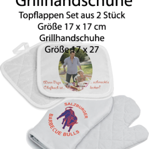 Topflappen und Grillhandschuhe